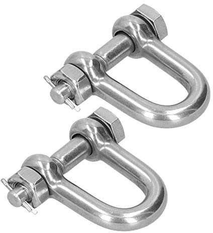 Grillete de de Anillo en D de 2 Piezas, Perno de Seguridad de Pasador de Tornillo de Acero Inoxidable 304 con Carga de 5 Toneladas, Uso Marino de Tamaño M10