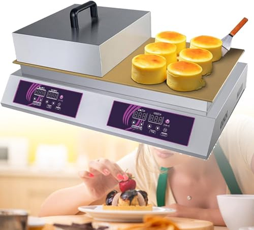 ZYLDDS Macchina per Fare Soufflé Elettrica Dorayaki Baker Pancake Maker Macchina per Fare Muffin Acciaio Inossidabile 50-2450 ℃ Piastra Elettrica Commerciale Piastra Antiaderente per Waffle,B