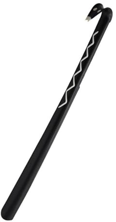 SYLLABARY 60 cm/23,7 tum unisex skohorn i plast, långt handtag skohorn i plast för att ta på och av med komfortgrepp, Svart, En storlek