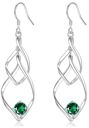 Ohrringe Silber 925 Gold Ohrstecker für Damen Herren Mädchen, Ohrhänger mit 5A Zirkonia Ohrringe Hängend
