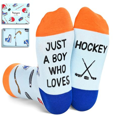 HAPPYPOP Birthday Gift Ideas for Boys - Hockey Gifts for Kids, Gifts for Sports Lovers, Ice Hockey Socks