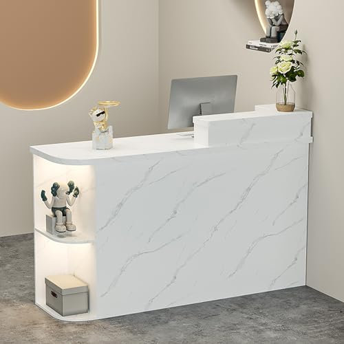 Moderner Empfangstresen aus Holz mit Theke und abschließbarer Schublade, für den Einzelhandel, für Salon, Empfang, Büro, Boutique, Lobby