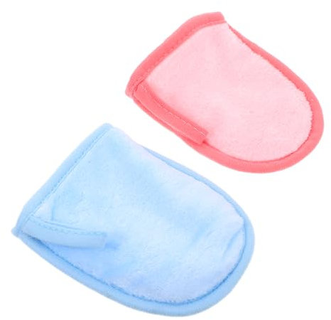 FOYTOKI 2pcs Fine Workmanship Face Cleaning Gloves Breathable Microfiber Washable and Reusable for Makeup Removal