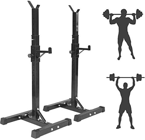 sjdoPulse Fitness-Bankdrückgeräte Für Zuhause Und Im Fitnessstudio, Kniebeugenständer, Kniebeugenständer, Langhantelfreies Bankdrücken, Tragbar, Höhenverstellbar