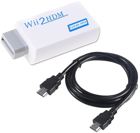 SHUXIA Wii to HD-MI Adapter,1080P/720p Wii HD-MI Converter,1pcs(White) | Wii hd-mi Adapter with 1.5m Cable&3.5mm Audio Video Output Jack,Plug and Play,Compatible for All Wii Display Modes