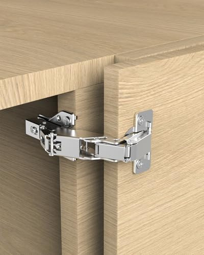 Chibery 2 Pack 180 Degree Soft Close Cabinet Hinges, Lazy Susan & Kitchen Corner, 48mm Hole Distance, Concealed Face Frame & Frameless, Hidden Self Closing, Smooth Slow 3D Adjustment for Fold Cupboard