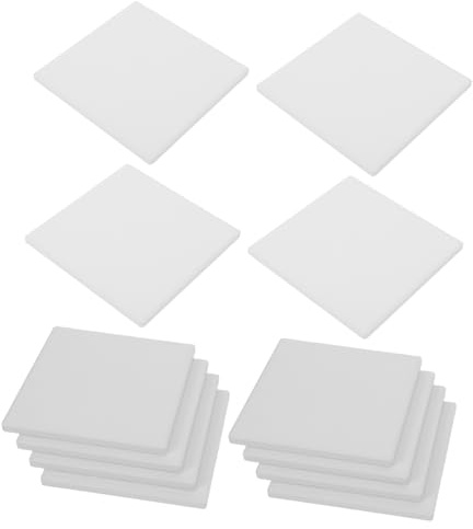 Cabilock 12PCS Unglazed White Ceramic Tiles for Crafts Square Blank Coasters for Acrylic Pouring Ink Painting DIY Art Projects Furniture Friendly Scratch Resistant Design Gift Ready