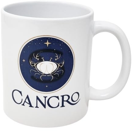 CUCUBA Tazza Mug in Ceramica Design Artistico Segno Zodiacale Cancro per Colazione Merende 36cl