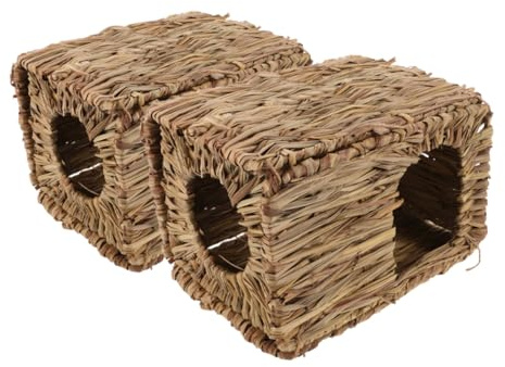 Toyvian 2 Stück Faltbares Gras Kaninchenversteck Aus Geflochtenem Gras Kleines Meerschweinchenhaus Für Innen Und Außen Naturnahes Kleintierbett Für Kaninchen Und Meerschweinchen