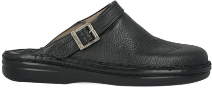 PAYMA – Zoccoli in Pelle da Uomo. Scarpe Professionali Comode con Fibbia Regolabile e Suola in Gomma – Ideali per Autisti, Personale Sanitario, Camerieri o Lavori in Piedi. Colore: Nero, Taglia: EU 41