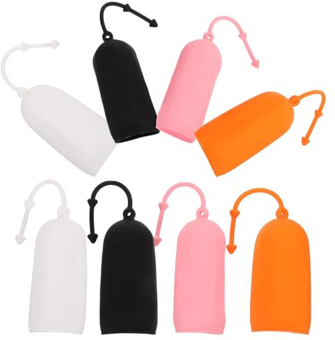 Alipis Coperture Elastiche in Silicone Per Bottiglie Da Viaggio 8 Pezzi, Manicotti a Di Perdite Per Flaconi Shampoo e Lozioni, Protezione Pratica e Portatile Per Viaggi All’aperto