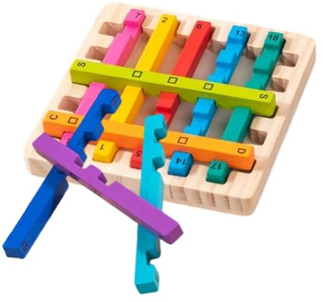Krmoau Holz Steckspiel | Lernspielzeug Regenbogen Stapelspiel aus Holz,Motorikspiel Educatives Steckspiel Für Kinder Mädchen Vorschule Kindergarten
