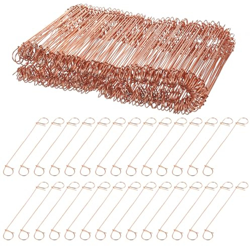 ANBEEISS 250 Stück Rödeldraht, 1,0x120 mm, Verkupfert mit Ösendraht | Betonbindedraht, Drahtschlaufen für Drillapparat, Rödelzange, als Floristendraht, Blumendraht, Drilldraht