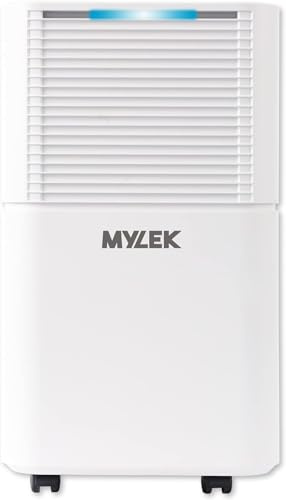 MYLEK Dehumidifier Extracts 12L Day With Digital Display, Smart Humidity Sensor, Continuous Drainage Option for Drying Clothes & Ideal for Damp Rooms and Mould