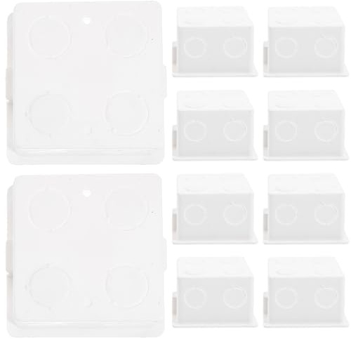 Alipis Scatola di Montaggio Elettrica da Incasso Tipo 86 in PVC Resistente 10 Pezzi Scatola di Giunzione a Parete per Uso Domestico Commerciale e Industriale Protezione Colore Casuale