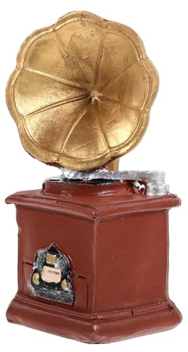 SUPVOX Mini Phonographe Rétro en Résine Modèle Miniature de Gramophone Moyen Décoration Maison de Poupée Accessoire de Mobilier Miniature Réaliste
