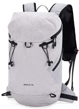 doorslay Wanderrucksack Herren Damen 15L Wasserdichter Rucksack mit Trinksystem, Fahrradrucksack Ultraleicht & Atmungsaktiv Trekkingrucksack Laufrucksack für Radfahren, Camping, Outdoor (Weiß)
