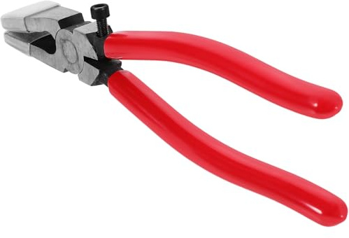 TOKIDNY Pinza per Rottura Vetro da 8 Pollici in Acciaio Bocca Curva, Strumento Versatile per Taglio e Mosaici, per Vetro Colorato e Fusione