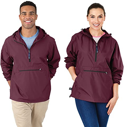 Charles River Apparel Unisex Color Pack-N-Go Pullover, Men's & Women's Anorak, Maroon, XX-Large
