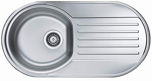 Alveus 1060001 FORM 40 Fregadero de cocina empotrado de acero con escurridor, Inox satinado