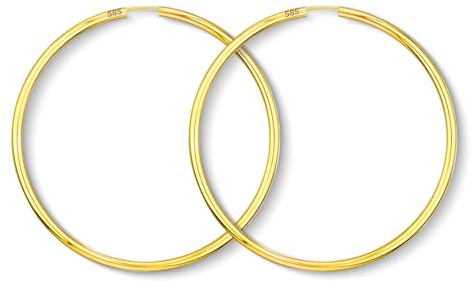 Creolen Gold 333 375 585 750 Echtgold 60 mm Damen Ohrringe Breite 2,5 mm Gelbgold mit Geschenkbox