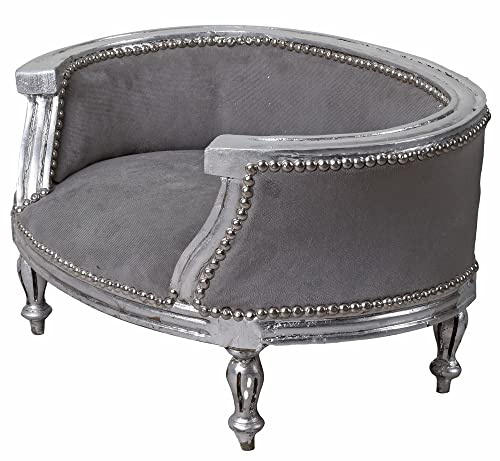 Hundebett Barock Silber Grau Hundesofa Small Katzenbett cat700e19 Palazzo Exclusiv