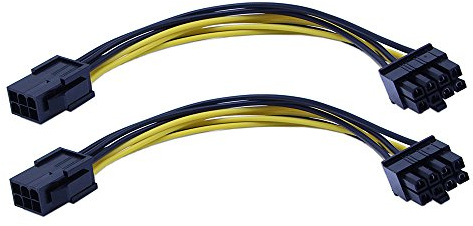 zdyCGTime 2-Pack 6-Pin PCIe to 8-Pin PCIe Adapter Power Cable(8 Inchs)