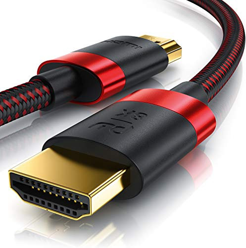 Primewire - Câble HDMI 2.1 8k 4k 2m 2 mètres, 8 k @ 30Hz, @ 120Hz avec DSC, 4 k @144Hz, @240Hz avec DSC, UHD II, HDMI 2.0a, 2.0b, PS5, PS4, 3D, Haut débit Ethernet, Dynamic HDR 10+, eARC, Dolby Vision