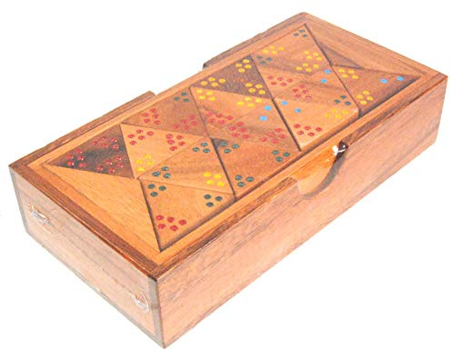 Terrapin Trading Fair Trade Thai Thailand Holz Regenholz Tri Dominosteine Set 20x10x4.5cm