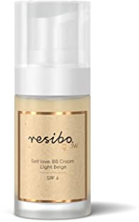 Resibo, Natürliche Getönte Tagescreme Self Love, Gesichtscreme Naturkosmetik, BB Creme, Feuchtigkeitscreme, Pickelentferner, Make Up Foundation Concealer, Sonnenschutz, Light Beige, 30 ml