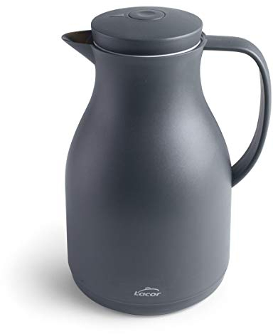 LACOR 62564 Jarra termo libre de BPA con doble pared y capa de vidrio en el interior, Gris, 1.50 l