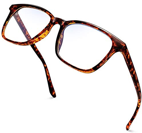 Joopin Gafas Luz Azul Hombre y Mujer para Ordenador Cuadradas Lentes Antireflejantes con Filtro de Luz Azul Marco Leopardo