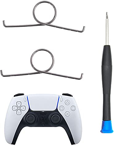 MMOBIEL 2 pièces L2 R2 Ressorts de Bouton de déclenchement pour la Manette DualSense CFI-ZCT1W de la PlayStation 5 PS5, avec (+) Tournevis.