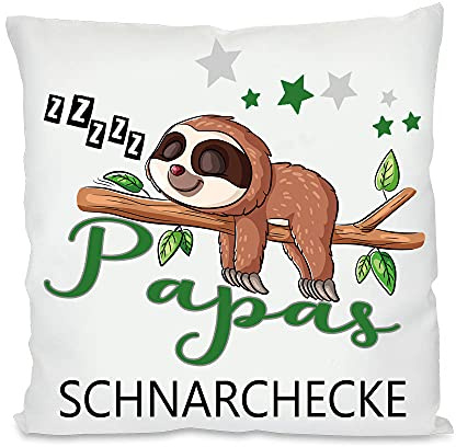 BLICKFANG Mamas & Papas Schnarchecke Kuschelkissen |Geschenk| Eltern Mama, Papa | Fotokissen | Motivkissen | bedrucktes Kissen | Baumwolle | Kissen | Motivkissen (Papa, mit Kissenfüllung)
