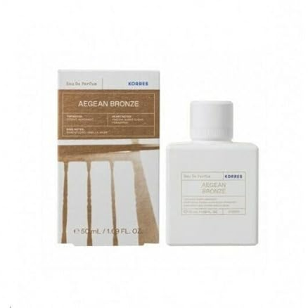 KORRES Aegean Bronze Eau de Parfum - Profumo estivo con bergamotto, ambra calda, vaniglia, zucchero bruciato, 50 ml