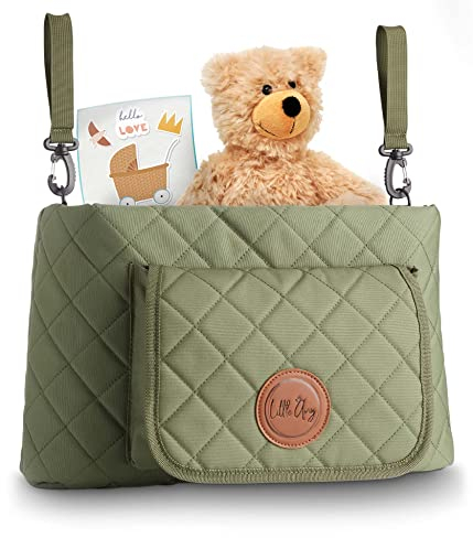 Little Amy® Kinderwagentasche mit Feuchttuchspender und Wickelunterlage Kinderwagen-Organizer große Kapazität multifunktionale Wickeltasche Buggy-Organizer wasserabweisend mit Kinderwagenhaken
