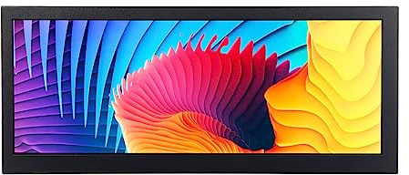 VSDISPLAY Portable Wide Monitor,12.3 inch 1920x720 600 nits IPS LCD Screen | H/D USB port,Support Image 180 degree Rotation,Auto playpack