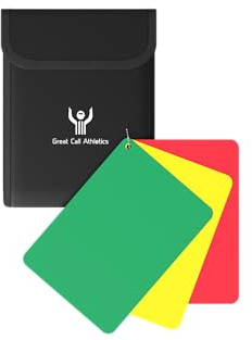 Great Call Athletics Referee Pro Penalty Cards w/Case Red Yellow Green Delay Warning Ejection Soccer Football Field Hockey
