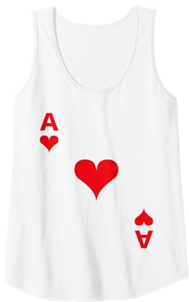 Damen Spielkarte Herz Aß Ace Karte Kostüm Fasching Ass Gruppen Tank Top