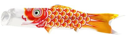 Qianly Koinobori Flagge, Japanische Koi Fisch Flagge Zum Aufhängen, Dekorative Japanische Karpfen Windsack Fisch Flagge für Balkon, Haus Und Garten, Orange