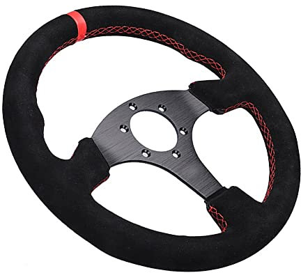 Volante Sportivo,Volante Gioco simulato di kart con volante piatto da corsa universale automatico da 13 pollici 330 mm (Color : 3)