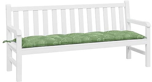 Tidyard Bankauflage Gartenbankauflage Bankkissen Gartenbank Auflage Stuhlkissen Sitzkissen Polsterauflage Kissenauflage Sitzpolster Bankpolster Auflage für Gartenbank Blattmuster 180x50x7 cm