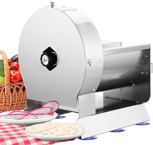 guoyjmm Electric Manual Vegetable Slicer Commercial Fruit Shredder Adjustable Thickness 0-0.47’’(0-12mm) Stainless Steel Blade for Slicing Onion Ginger Lemon Cabbage Potato Tomato