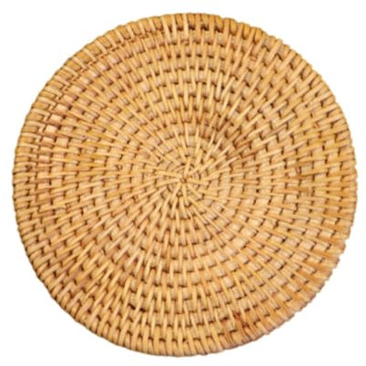 Dessous de Plat en Rotin Naturel Tressé Décoratif pour Casseroles Chaudes, 13 Cm Dessous de Plat en Fil de Coton, Napperon Rond, Antidérapant, Tapis Résistants à Chaleur pour Cuisine, Théière