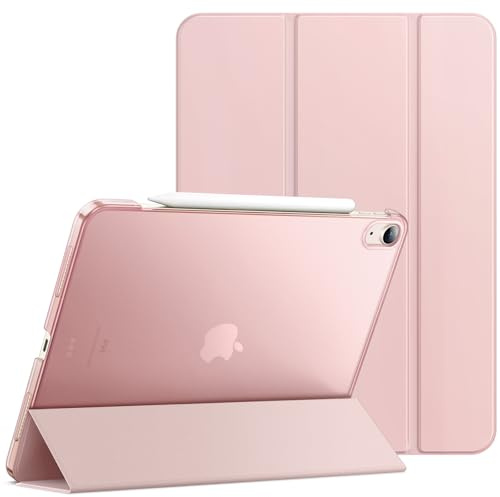 JETech Coque pour iPad Air 13 M4/M3/M2, Rose Sable | Pour 2026/2025/2024 Modèle, Étui Housse Dos Translucide Fin, Support 3 Volets, Veille/Réveil Auto, Protection Légère Antichoc