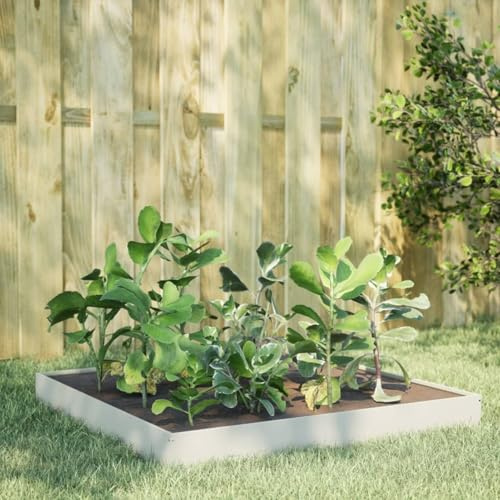 Gecheer Fioriera Rialzata da Giardino, per Piante e Verdure, 100x100x18,5 cm, in Acciaio, con Fondo Aperto, per Esterno, Appassionati di Giardinaggio