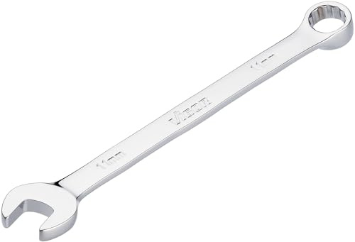 ViGOR Llave combinada V7740-11, SW 11 mm, versión larga, desviación de 15 grados, perfil hexagonal exterior y hexagonal doble, cromada y pulida