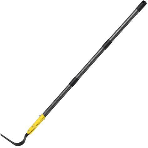 FLY HAWK Azada de jardín, 195 cm en forma de L, herramienta de jardín de metal con hoja afilada y mango robusto ajustable para deshierbar, aflojar tierra, excavar zanjas