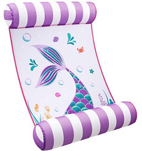 WERNNSAI Aufblasbare 4-in-1 Pool-Liege für Erwachsene – Mesh-Design, tragbar und vielseitig als Schwimmflosse, Hängematte, Liegestuhl & Drifter – ideal für Sommer, Strand & Poolparty. (Meerjungfrau)