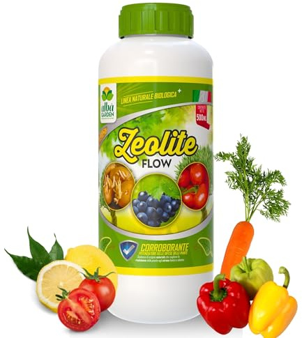 Albagarden - Zeolite per Piante 500 ml - Protezione Naturale per Piante, Barriera Contro Funghi e Insetti, Riduce Stress Termici - Liquida Concentrata con Chabasite x 500 ml